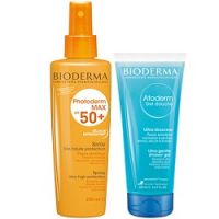 Bioderma Photoderm Max - Набор, Спрей SPF 50+ и Атодерм Гель для душа