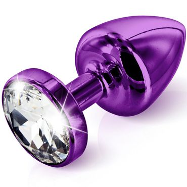 Diogol Anni, фиолетовая Втулка с прозрачным кристаллом Swarovski
