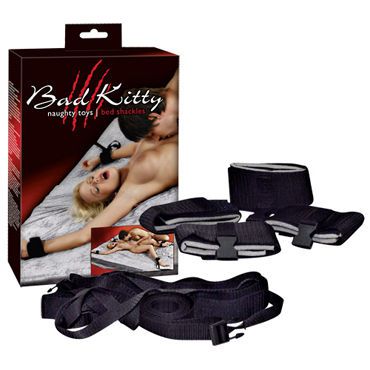 Bad Kitty Bed Shackles Set, черный Набор для привязывания к кровати