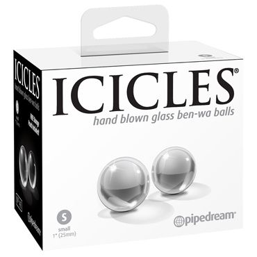 Pipedream Icicles No.41 Glass Ben-Wa Balls Small, прозрачные Стеклянные вагинальные шарики