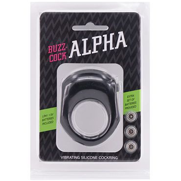 Seven Creations Buzz Cock Alpha, черное Эрекционное кольцо с вибрацией
