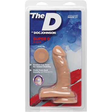 Doc Johnson The D Super D 6, телесный Реалистичный фаллоимитатор с мошонкой
