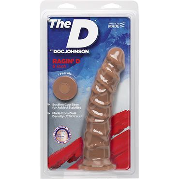 Doc Johnson The D Ragin’ D 8, светло-коричневый Фаллоимитатор на присоске