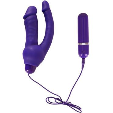 You2Toys Double Pleasure Vibe, фиолетовый Вибратор анально-вагинальный с пультом