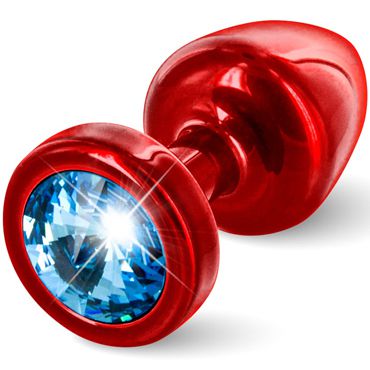Diogol Anni, красная Втулка с голубым кристаллом Swarovski