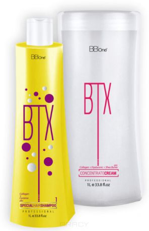 BB One Набор Ботокс для волос Концентрат крем BTX Concentrate Cream без пигмента (шаг 1 + шаг 2), 2х500 мл