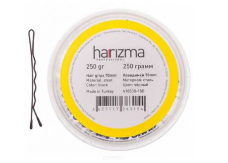 Harizma Невидимки 70 мм волна 250 гр (2 цвета) h10538B, 250 г, черный