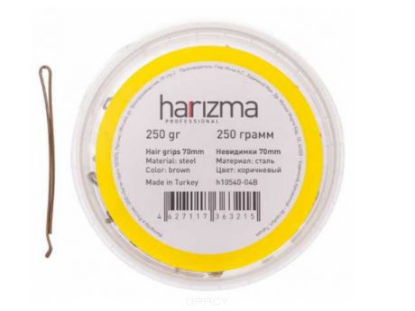 Harizma Невидимки 70 мм прямые с укороченной верхней частью 250 гр (2 цвета) h10540B, 250 г, черный