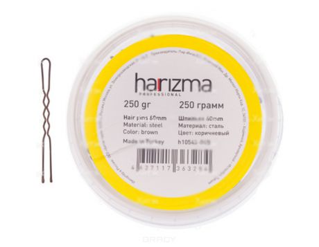 Harizma Шпильки 60 мм волна 250 гр (2 цвета) h10543B, 250 г, коричневый