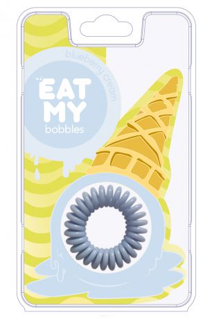 Eat My Bobbles Резинки для волос в цвете «Сливочная голубика» Blueberry cream, 3 шт