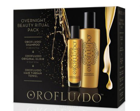 Orofluido Набор Overnight Ritual Pack (эликсир 50 мл + шампунь 200 мл + тюрбан)