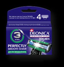Deonica Сменные кассеты для бритья FOR MEN 3 лезвия, 4 шт