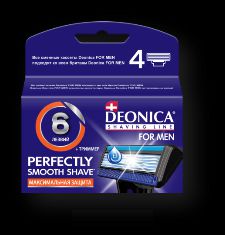 Deonica Сменные кассеты для бритья FOR MEN 6 лезвий, 4 шт