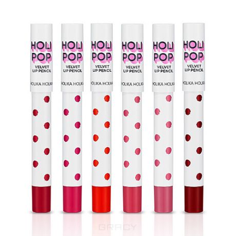 Holika Holika Матовый карандаш для губ "Холипоп Вельвет", 1,7 г (6 тонов), Тон RD06, темно-красный, 1,7 г