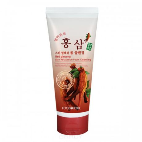 FoodaHolic Пенка для умывания с экстрактом женьшеня Red Ginseng Skin Relaxing Foam Cleansing, 180 мл