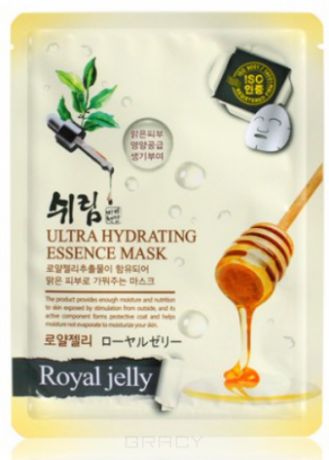Shelim Тканевая маска для лица с натуральным экстрактом пчелиного маточного молочка Ultra Hydrating Essence Mask Royal Jelly, 25 мл