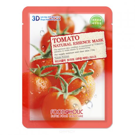 FoodaHolic Тканевая 3D маска с натуральным экстрактом томата Tomato Natural Essence Mask, 23 мл