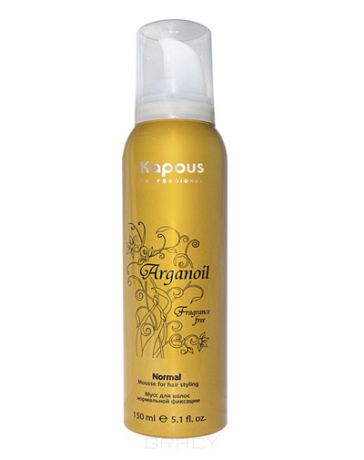 Kapous Мусс аэрозольный для волос нормальной фиксации с маслом арганы Arganoil, 150 мл