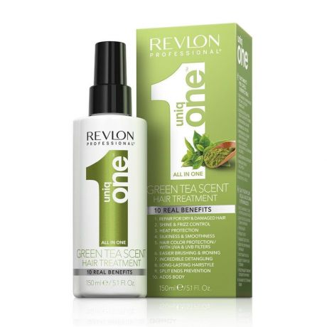 Revlon Спрей маска для ухода за волосами с ароматом зеленого чая Uniq One Green Tea Scent Hair Treatment, 150 мл