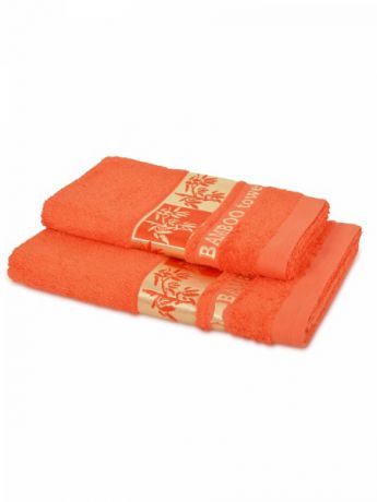 Бамбуковое полотенце "Голд" (оранжевое) (50х90)