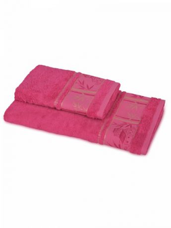 Бамбуковое полотенце "Домик" (розовое) (50х90)