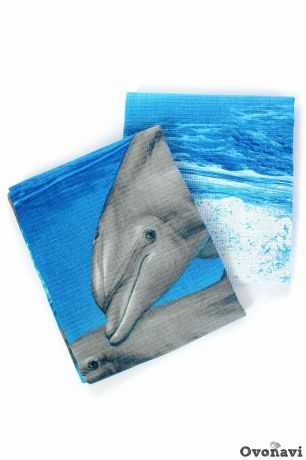 Полотенце "Игривые дельфины" (60х150)