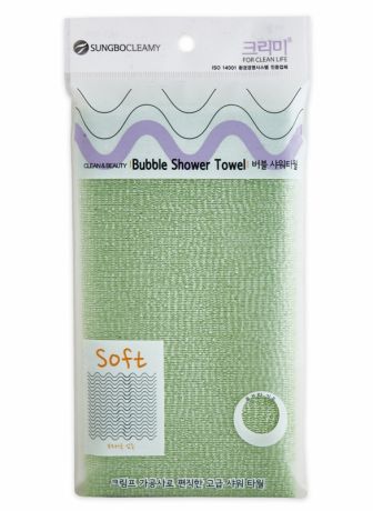 Мягкая мочалка Sungbo Cleamy Clean And Beauty Bubble Shower Towel (28х100)