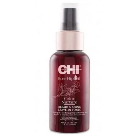 Тоник масло дикой розы для ухода за окрашенными волосами CHI Rose Hip Oil Color Nurture Repair And Shine Leave-Iin Tonic 59 ml