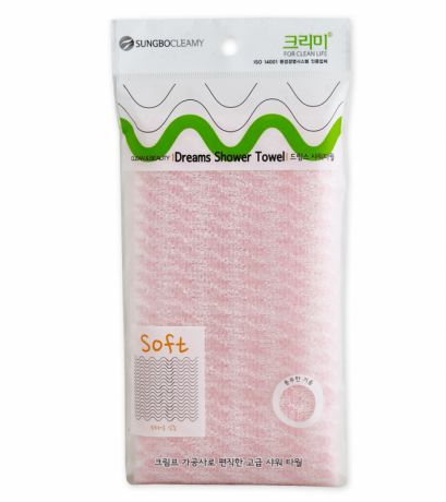 Мочалка средней жесткости Sungbo Cleamy Clean and Beauty Dreams Shower Towel (28x90)