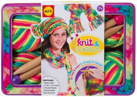 Набор для вязания Alex Разноцветные шарф и шапочка 182T