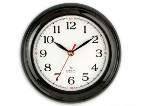 Часы настенные Вега П 6-6-18 чёрный белый