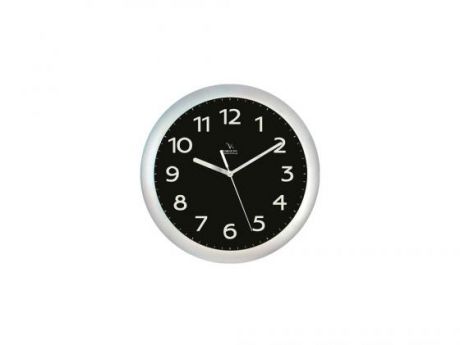 Часы настенные Вега П 1-серебро/6-212 серебристый чёрный
