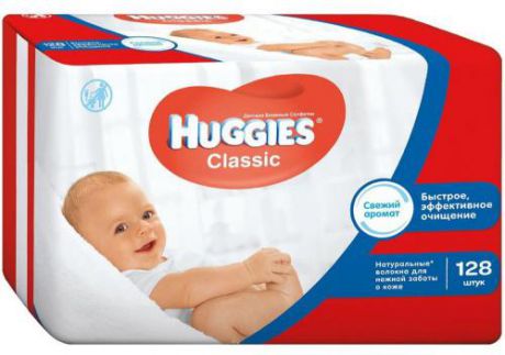 Салфетки влажные Huggies Classic 128 шт детские 2398565