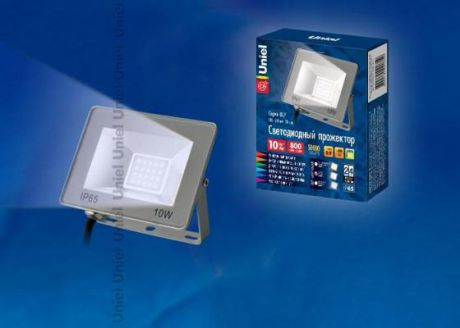 Прожектор светодиодный (UL-00001839) Uniel 10W 6000K ULF-F15-10W/DW IP65 185-240В Silver