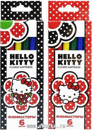 Набор фломастеров ACTION! Hello Kitty, 6цв., картон с е/п, 2 диз.