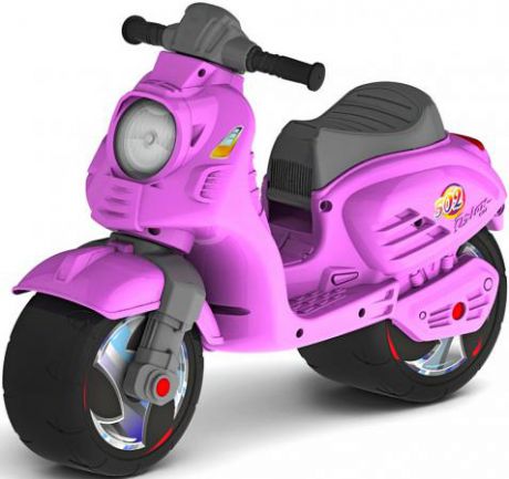 Каталка-мотоцикл двухколёсный RT Скутер розовый ОР502
