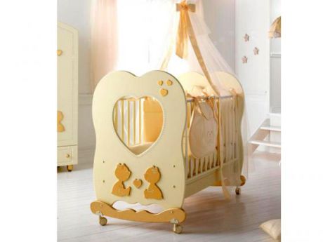 Кроватка-качалка Baby Expert Cuore di Mamma (крем)