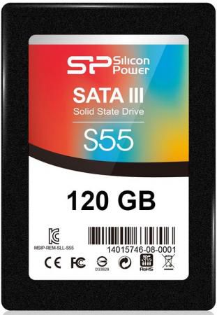 Твердотельный накопитель SSD 2.5" 120 Gb Silicon Power S55 Read 550Mb/s Write 420Mb/s SATA III SP120GBSS3S55S27