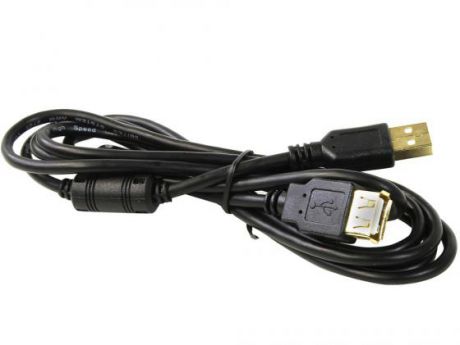 Кабель USB 2.0 AM-AF 1.8м 5bites ферритовые кольца черный UC5011-018A