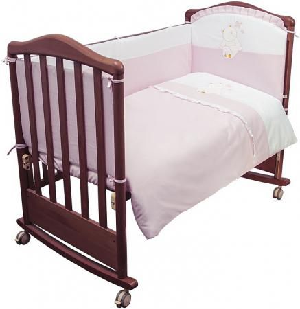 Комплект в кроватку 3 предмета Сонный Гномик Пушистик (розовый)