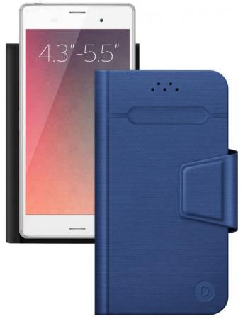 Чехол Deppa -подставка для смартфонов Wallet Fold M 4.3''-5.5'', синий