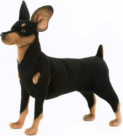 Мягкая игрушка собака Hansa цвергпинчер 43 см черный искусственный мех 3877