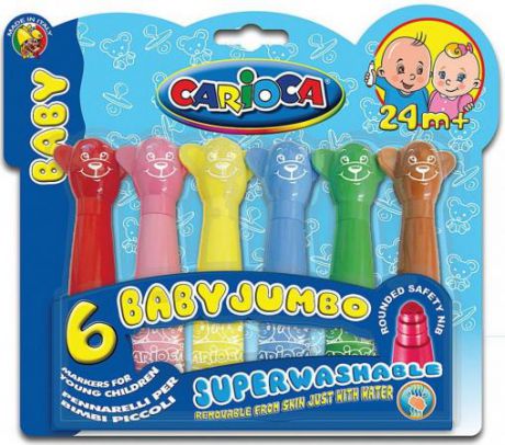 Набор фломастеров CARIOCA Baby Jumbo 6 мм 6 шт разноцветный 42057/6
