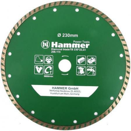 Диск алм. Hammer Flex 206-115 DB TB 230x22мм турбо