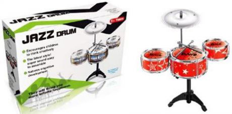 Барабанная установка Shantou Gepai Джаз-3, 3 барабана, 1 тарелка, 2 палочки в ассортименте TH688-2