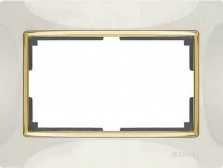 Рамка Snabb для двойной розетки слоновая кость/золото WL03-Frame-01-DBL-ivory/GD 4690389083853
