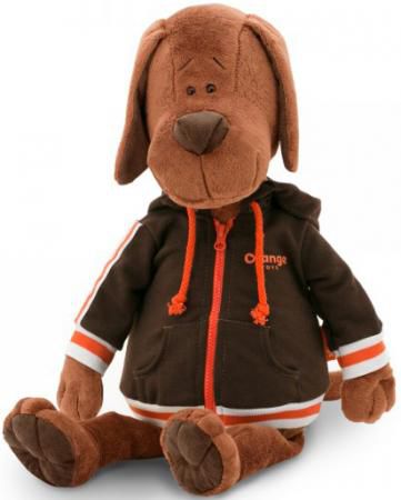 Мягкая игрушка пёс ORANGE "Барбоська в толстовке" 30 см коричневый искусственный мех текстиль