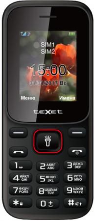 Мобильный телефон Texet TM-128 черный красный 1.77"
