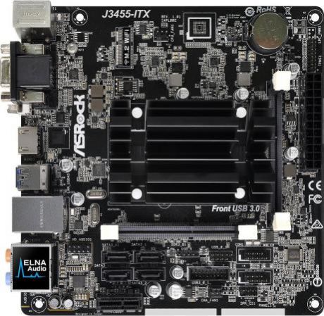 Материнская плата ASRock J3455-ITX с процессором Intel 2xSO-DIMM DDR3 1xPCI-E 1x 4xSATAIII mini-ITX Retail