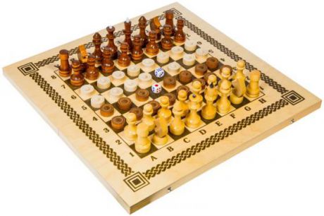Настольная игра набор игр Шахматы Три в одном (нарды, шашки, шахматы) в ассортименте В-7